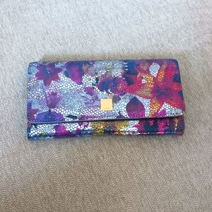 Lodis multi color printed leather wallet